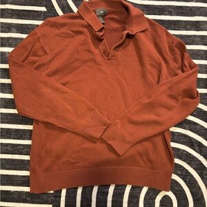 H&M Men's Rust Polo Shirt